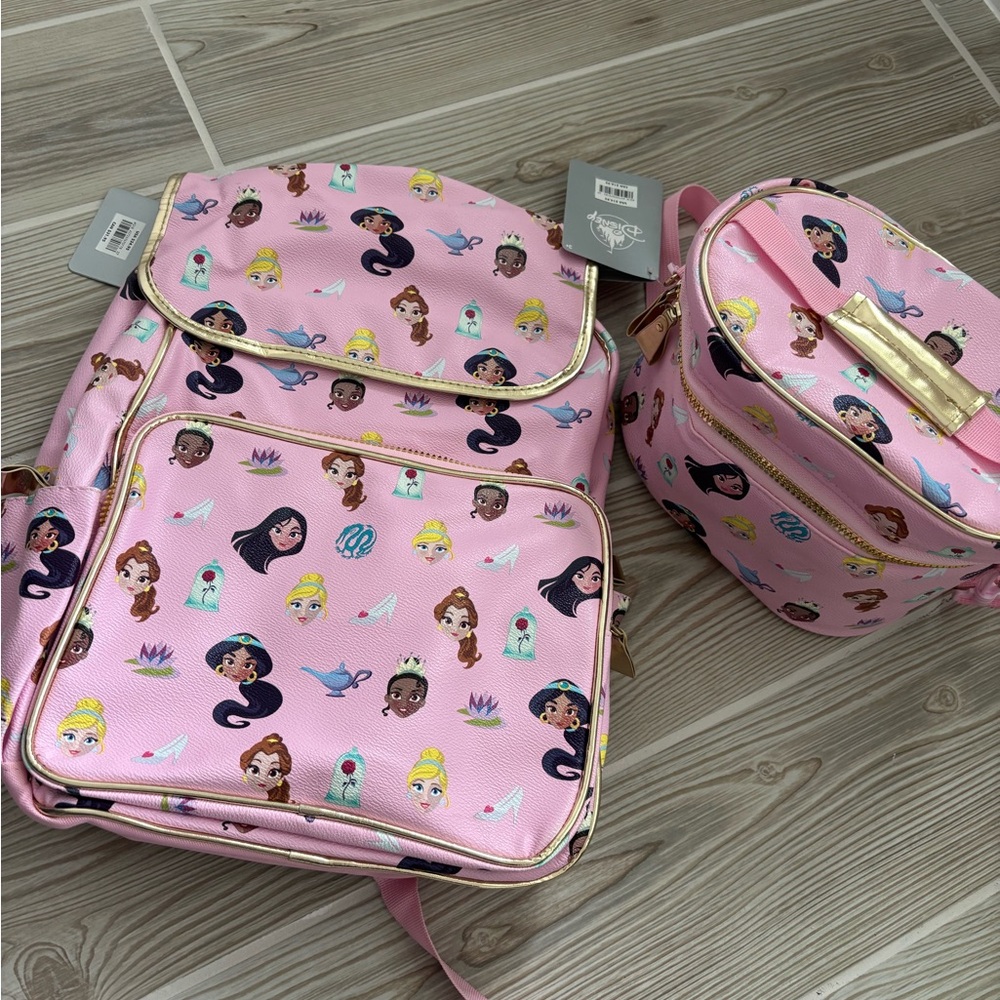 NWT Disney Princess  backpack and lunch box.